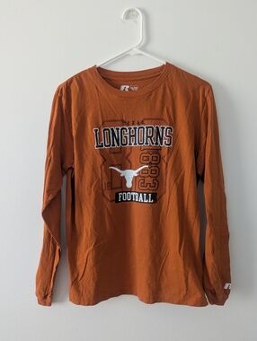 Texas Longhorns Football Shirt Long Sleeve Size XL 14/16 Orange